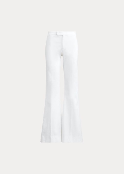 Pantalones Polo Ralph Lauren Mujer Blancos - Cotton Flare - CPVJN3784